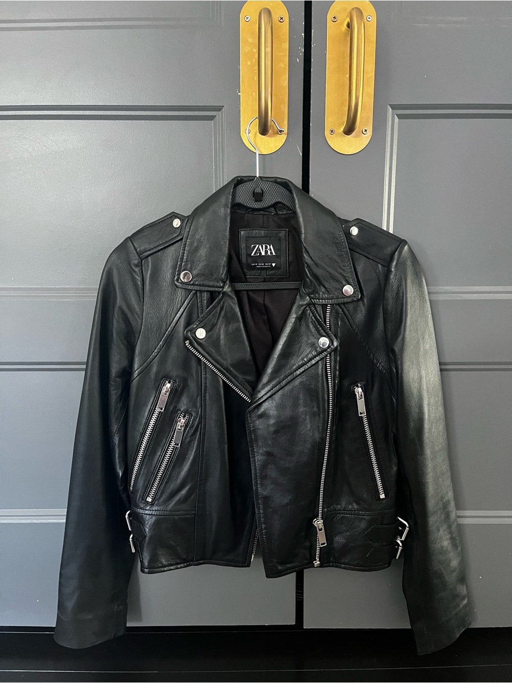 Zara Women’s Cropped Biker Jacket